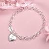 Luxury 925 sterling silver 8-inch 26 letter heart-shaped bracelet for women's fashionable wedding accessories