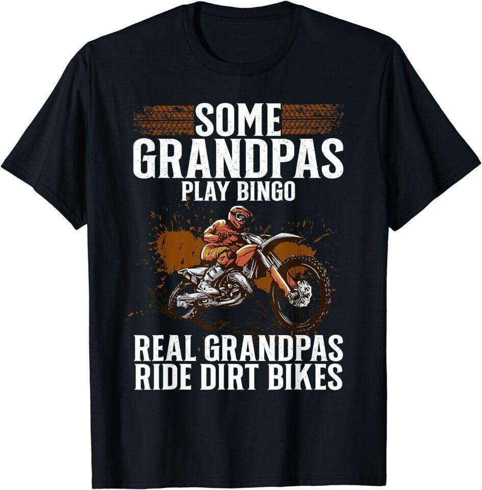 Cool Dirt Bike Art For Grandpa Men Motocross Dirtbike Unisex Black Shirt M