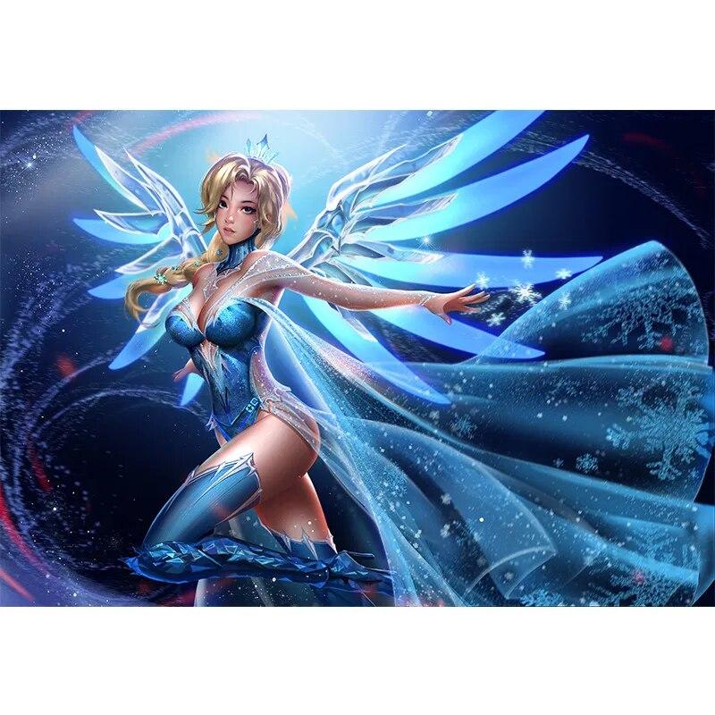 Tisk Plátno Přemožitel démonů Butterfly Ninja Nude Sexy dívka Umělecký plakát Obývací pokoj Ložnice Závěsný obraz