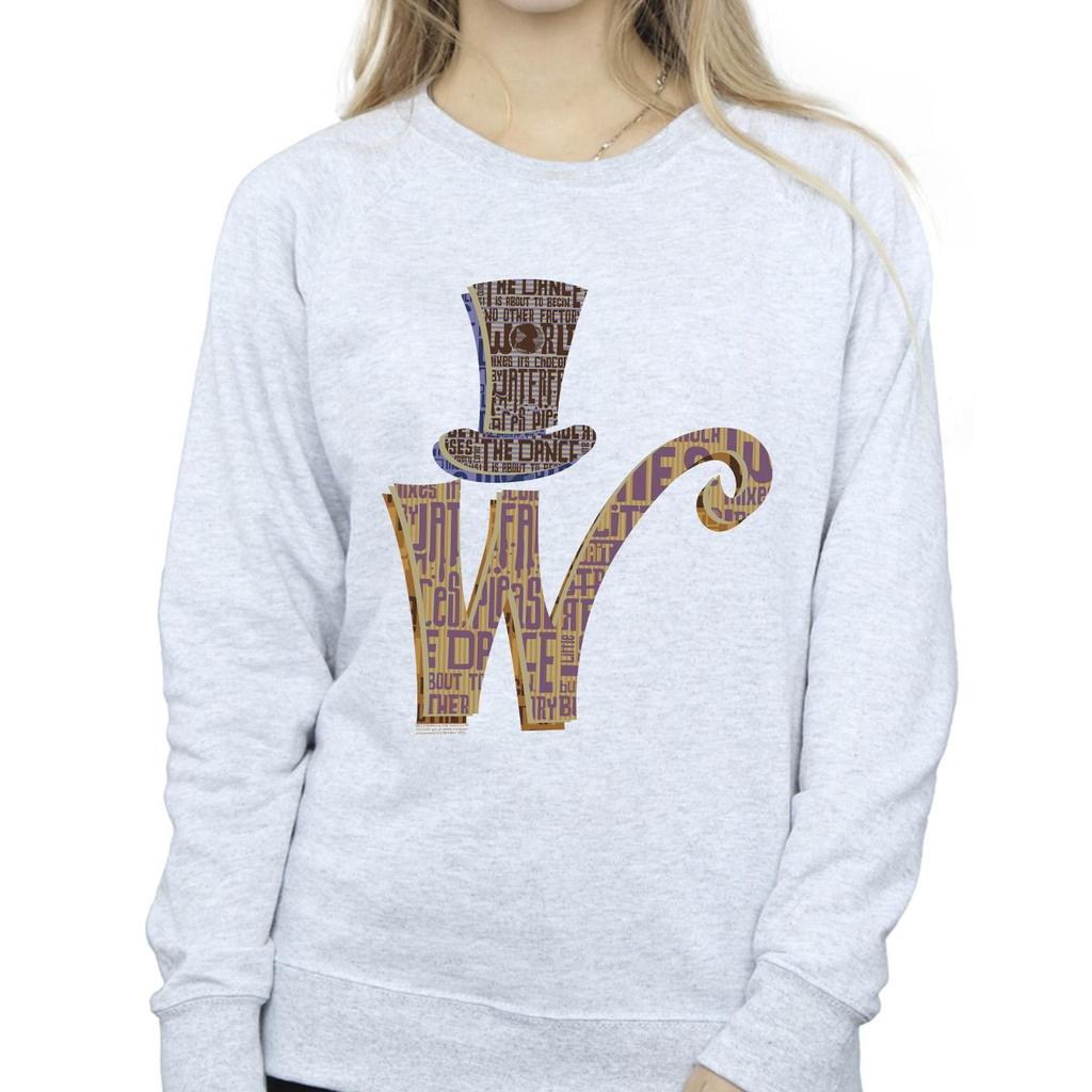 Willy Wonka Damen/Damen W Logo Hut Sweatshirt