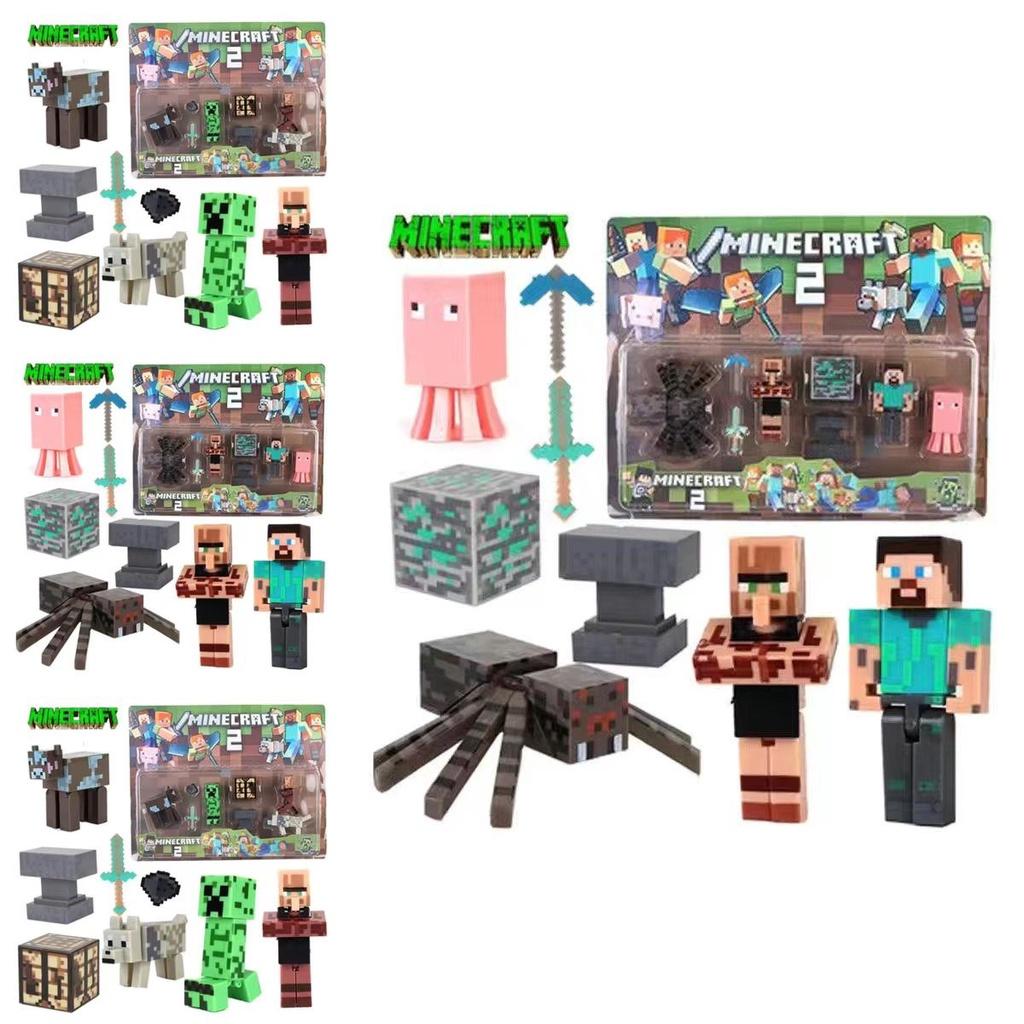 Minecraft Creeper Building Block Cake Decorations For Birthday Parties Premium Quality Plastic Figurines