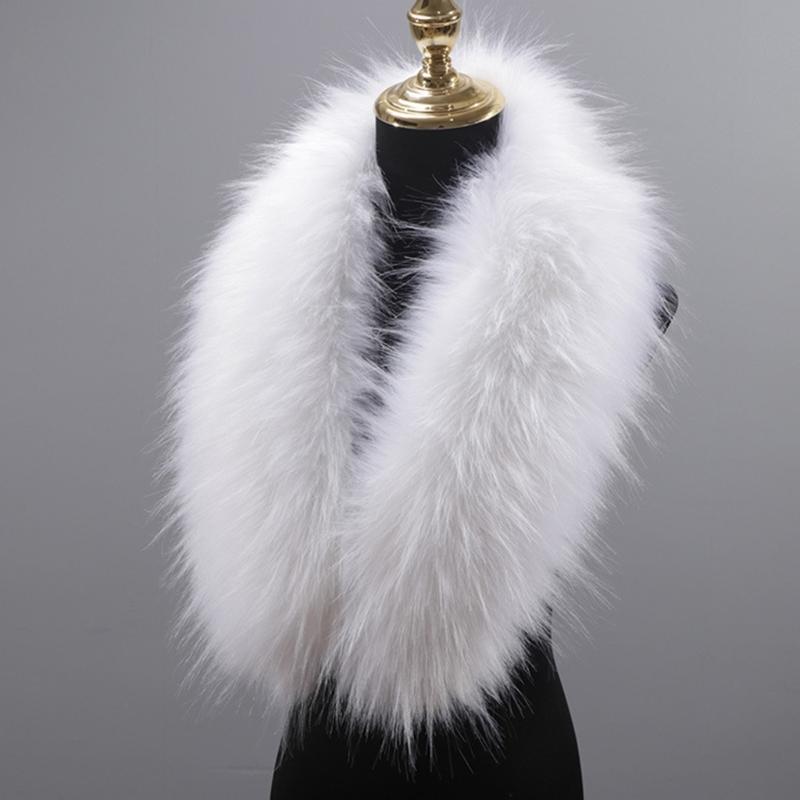 Damen Pelziger Plüschkragen Besatz für Kapuze Ersatz Schal Stola Winter Nackenwärmer Mantel Accessoire