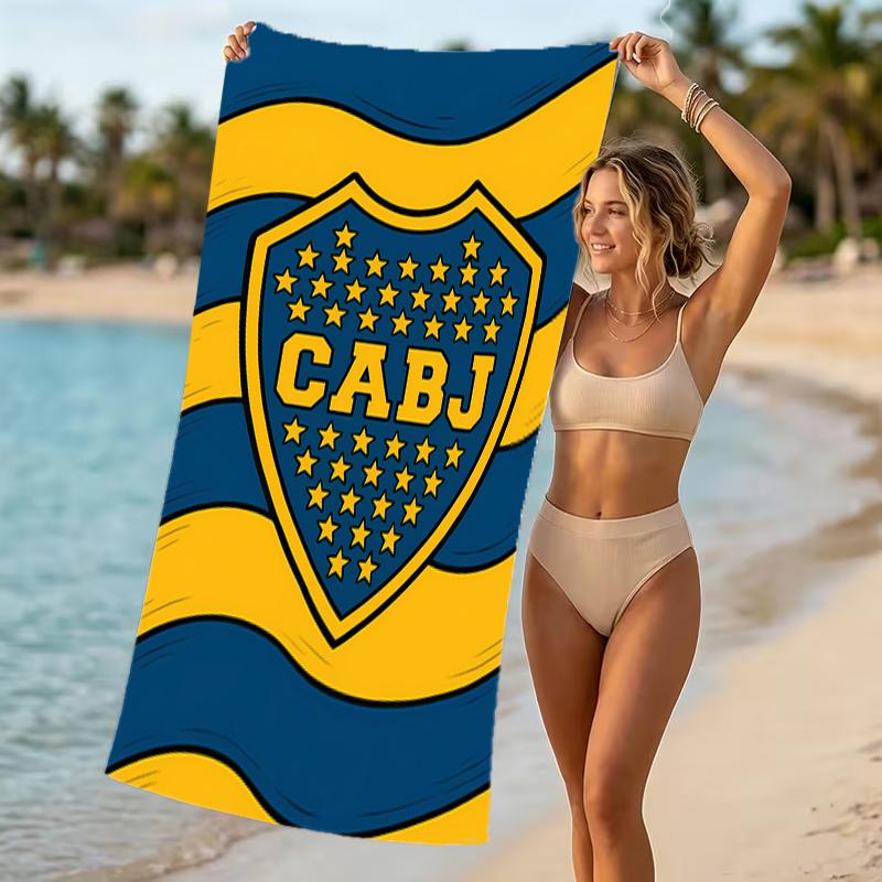 Beach Towel with Club Atlético Boca Juniors Pattern - soft,absorbent,machine washable Lightweight&Modern,swimming,Travel Essentials