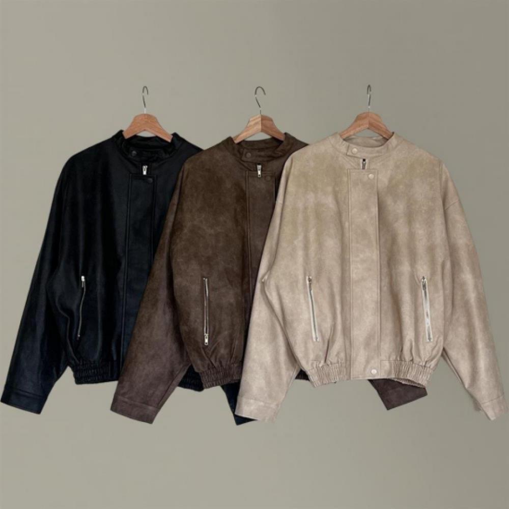 New Arrivals Open Run Women Autumn Outerwear Blouson Zip Up Oversized Banding Le