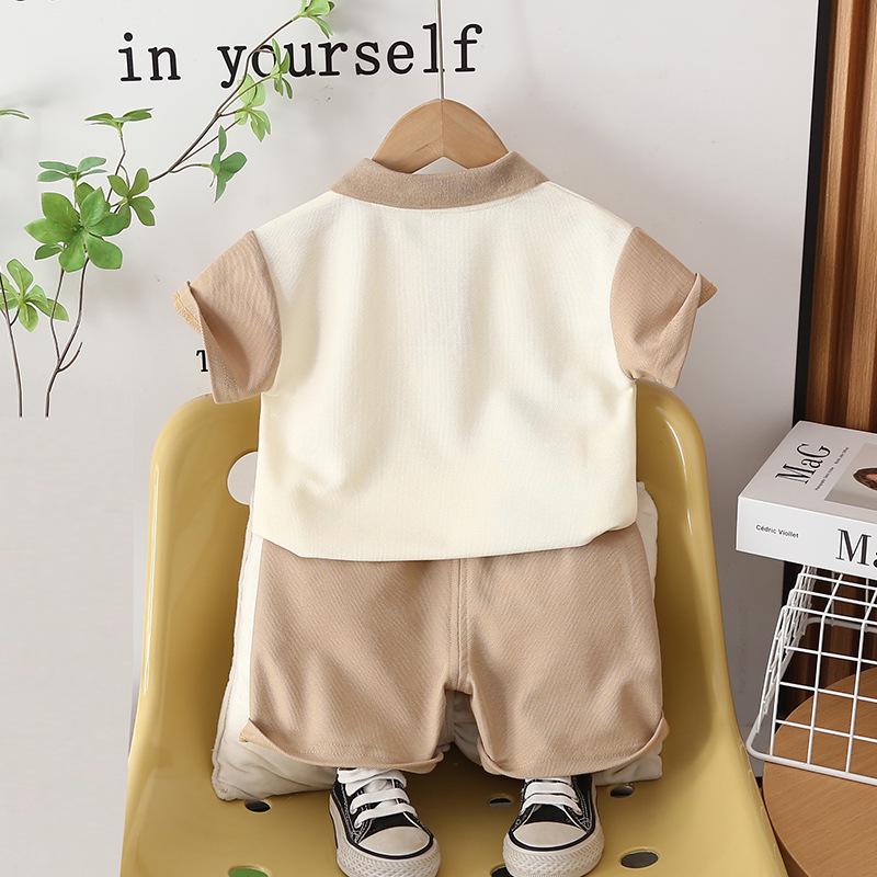 New Summer Arrival: Boys' Infant POLO Shirt & Shorts Set - Casual Short Sleeve Two-Piece