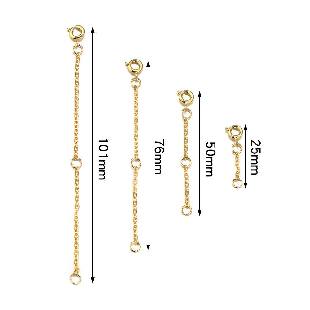 3 strip/set Extension Chain Adjustable Link Chains 4 Size Spring Buckle Necklace Bracelet Chain Extension for Jewelry Making