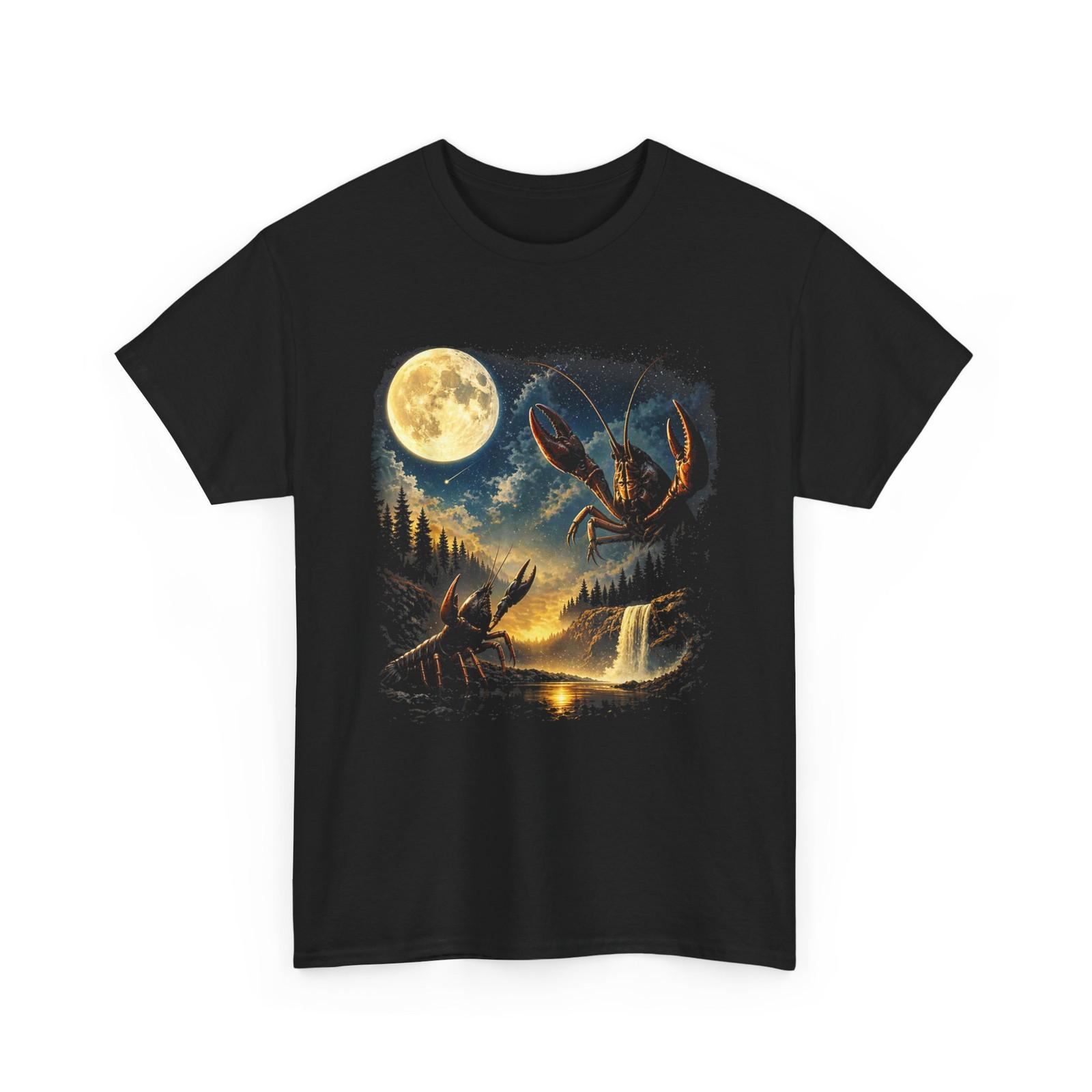 Crawfish with Moon Shirt, Crawfish Howling to The Moon Women Men T-Shirt XXXXL