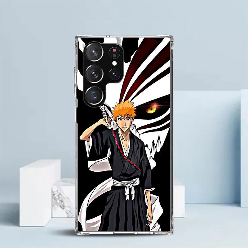 Kurosaki Ichigo Bleach Phone Case For Samsung Galaxy S24 S25 Edge S26 Ultra S22 S23 Plus S21 + S20 FE Soft TPU Back Cover Galaxy