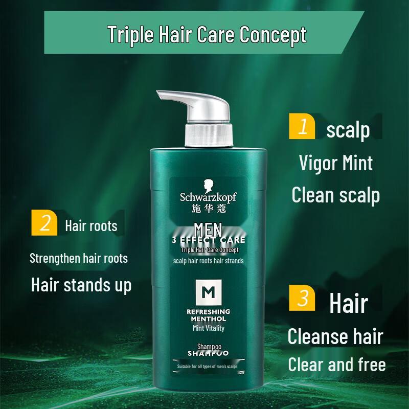 Schwarzkopf Men's Peppermint Vitality Shampoo