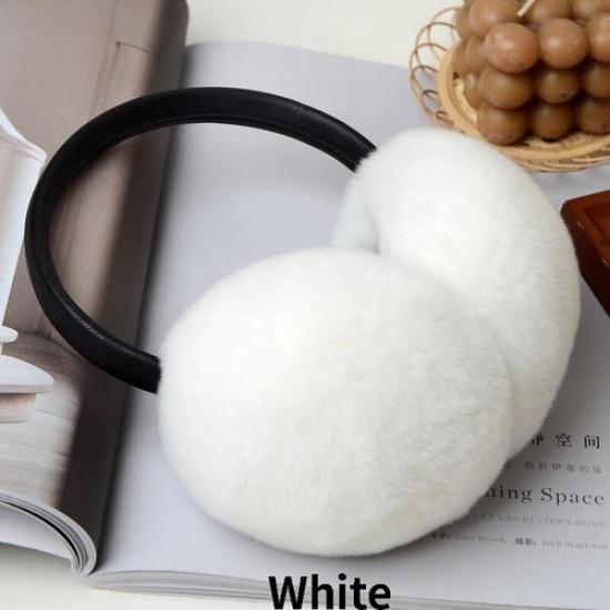Women Warm Faux Rabbit Fur Earmuffs Plush Ski Ear Warmer Cover Earflap Winter