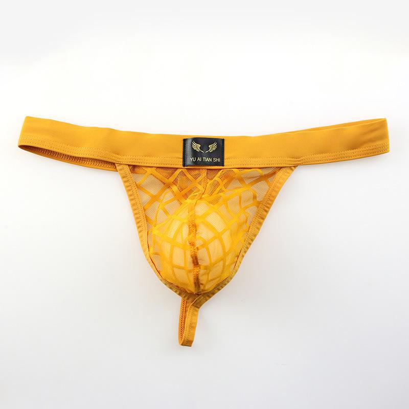 Men's Fashionable Breathable Mid-Waist Mesh Thong Underwear