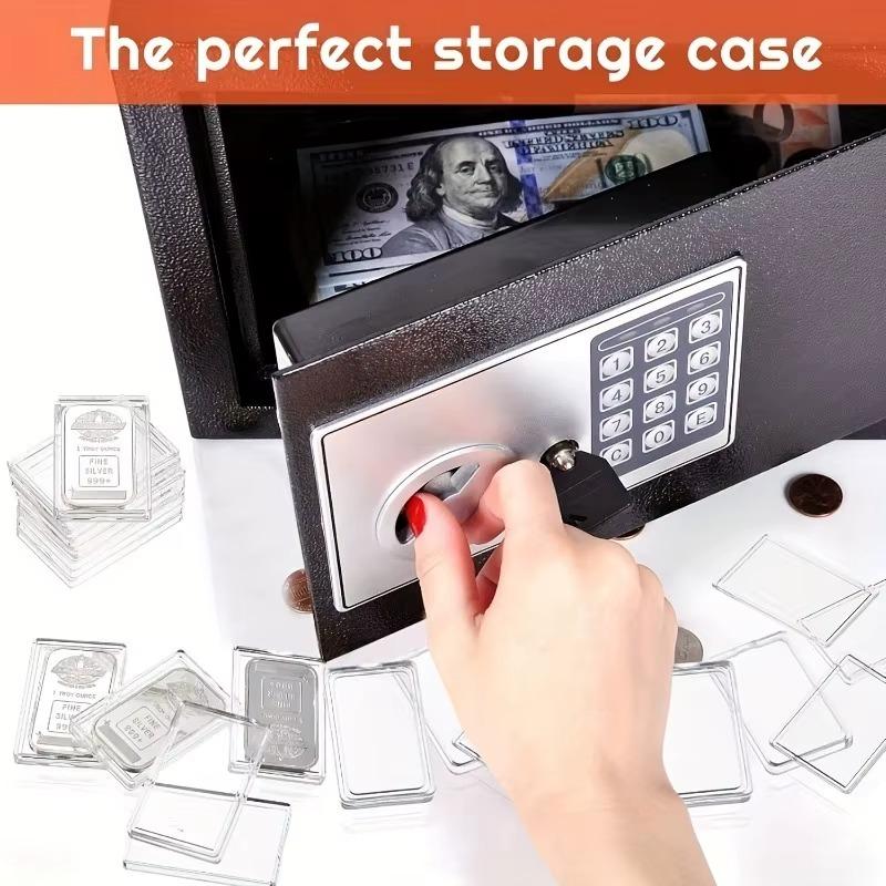 50pc 1-ounce Silvery Rod Stand Transparent Acrylic Storage Container for Silvery Rod Box Coin Collection Box Commemorative Coins