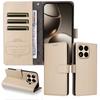 For Xiaomi 15T Pro Case RFID Blocking 3 Card Slots PU Leather Phone Cover with Wrist Strap