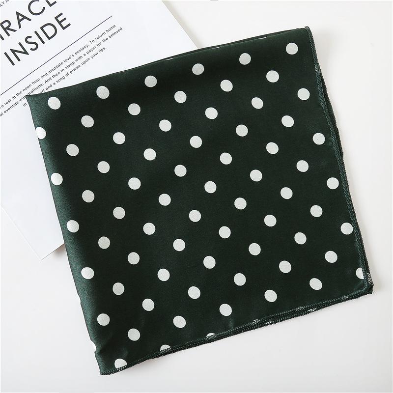 Dot Print Design Luxury Small 50Cm Square Women Silk Scarf Handkerchief Hair Band Decorate Scarves Bandana