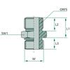 Straight connection connector GA 9/16 - ORFS x 7/16 - UNF - OR 17 GRANITE