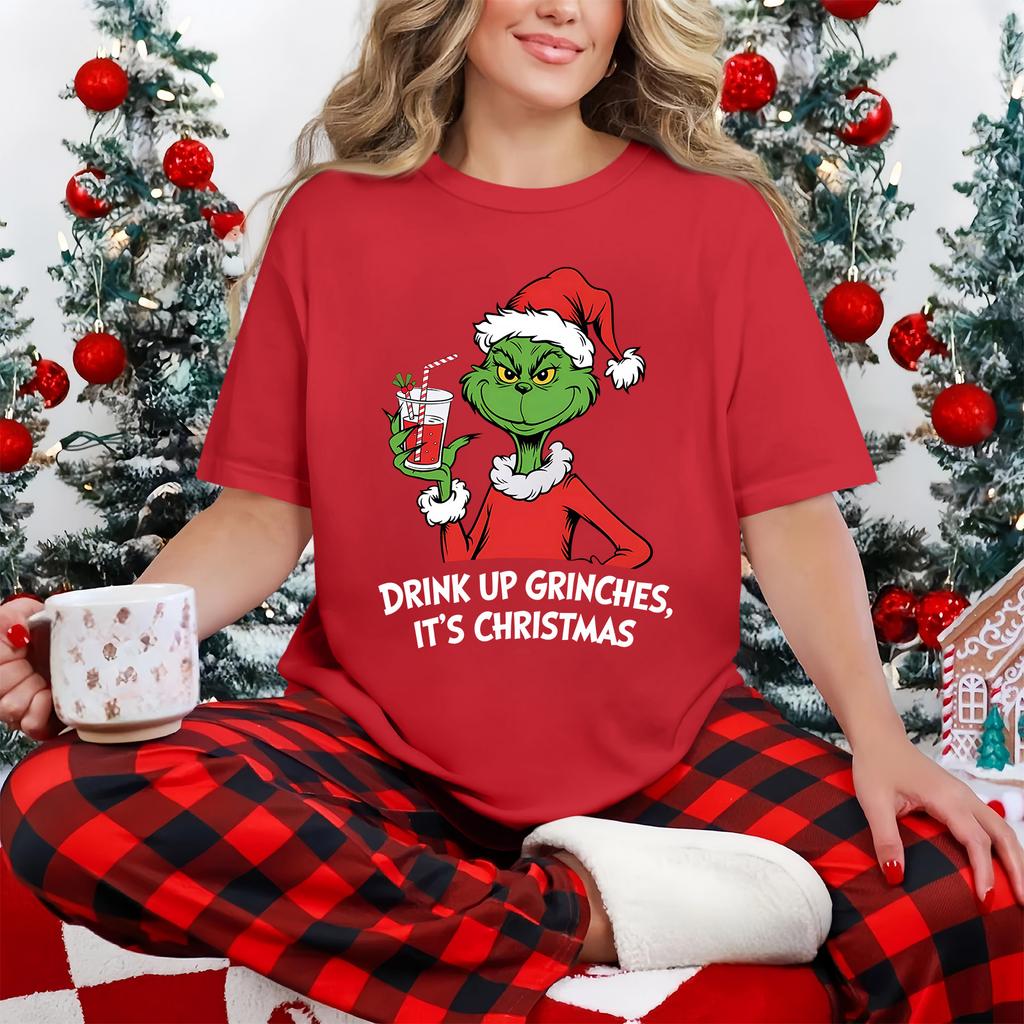 Women's Casual Printed T-Shirt Round Neck Pullover Short Sleeve Top