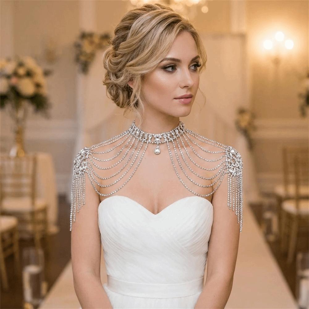 Elegant Women Shoulder Chain Luxurious Design Shoulder Body Chain  Wedding Ceremony