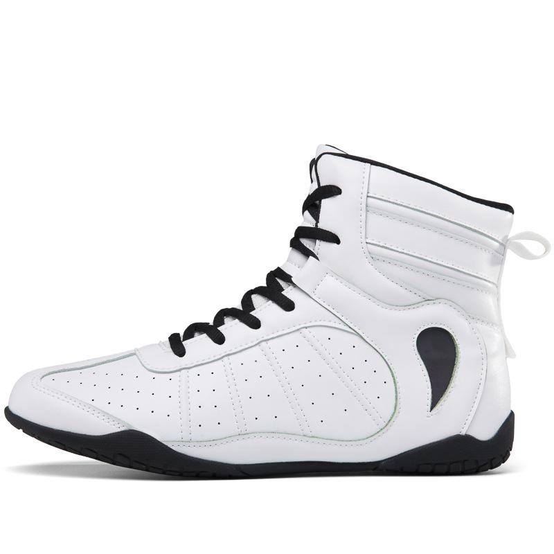 

Боксерская обувь для мужчин Обувь Sanda с низким вырезом Боевая тренировочная обувь Борцовская обувь Длинные ботинки Боксерская обувь для женщин 42 белый