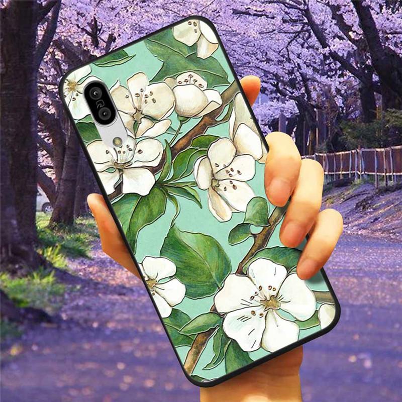 For Sharp Aquos Sense3 Case 3D Flower Relief Silicone Soft Emboss Cover For Sharp Aquos Sense 3 Lite Sense6 6 Luxury Cartoon
