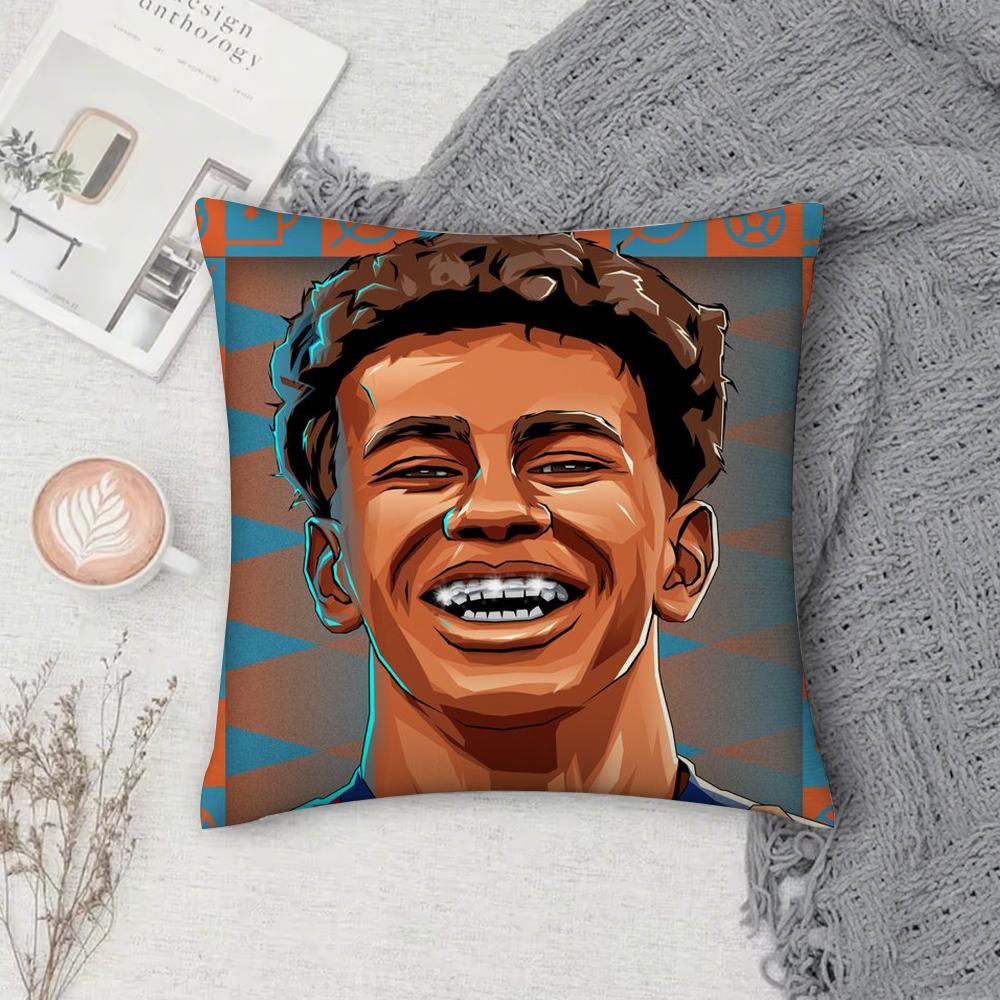 L-Lamine Footballstar Y-Yamal 27 Pillow Case Square Double-Sided Printing Short Plush Sofa Cushion Cover Bedroom Bedside Pillow
