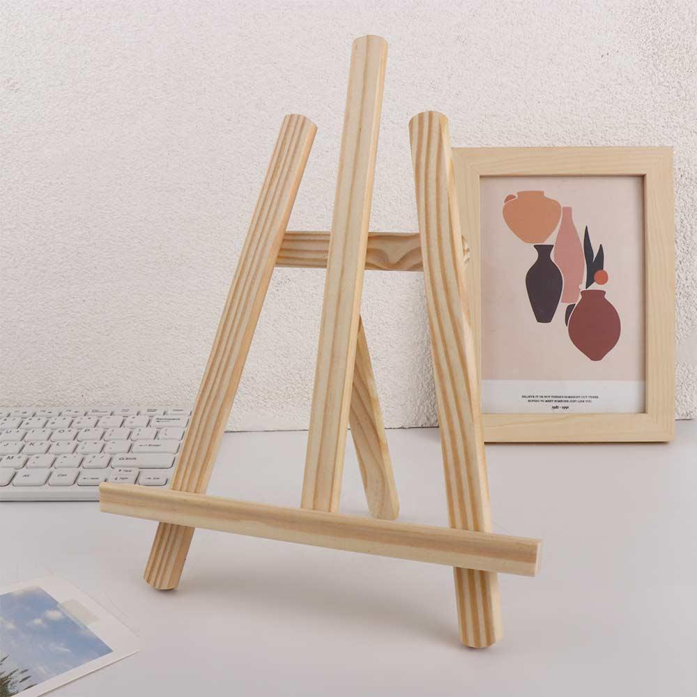 Kids Small Wooden Tabletop Holder Shelf Painting Easel Display Stand