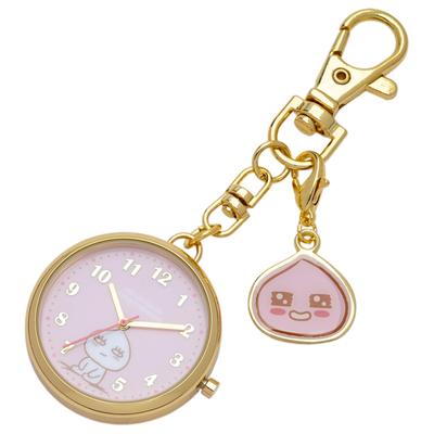Pocket Watch Keychain Watch Analog Kakao Friends Charm Keychain Watch J Apeach Pink [Fieldwork] Women's KKO002-2