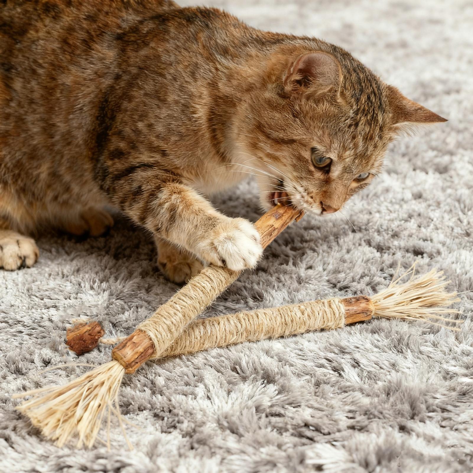 

Catnip Toys Wooden Cleaning Teeth Silvervine Chew Stick Cat Wand Silvervine Sticks Cat Snacks Stick Chew Training Toy Pet CN