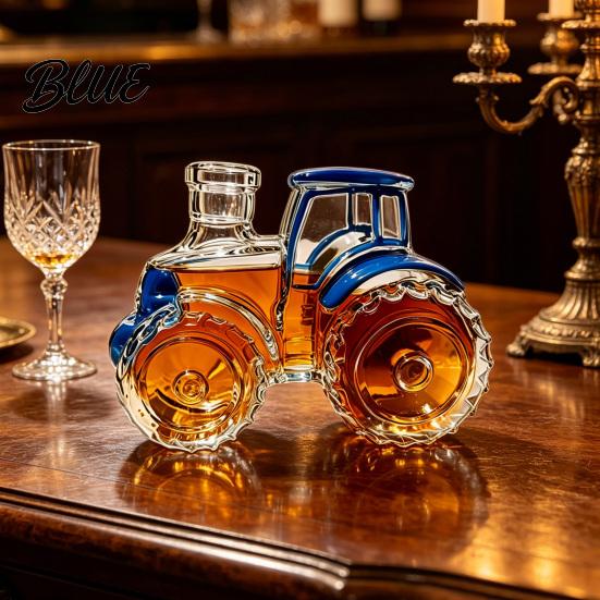 Bar Bottiglia Decorativa Forma di Trattore Bottiglia di Whiskey Forma di Veicolo Contenitore in Vetro Decanter Trasparente per Vino Fiaschetta per Liquori per Casa Cucina con
