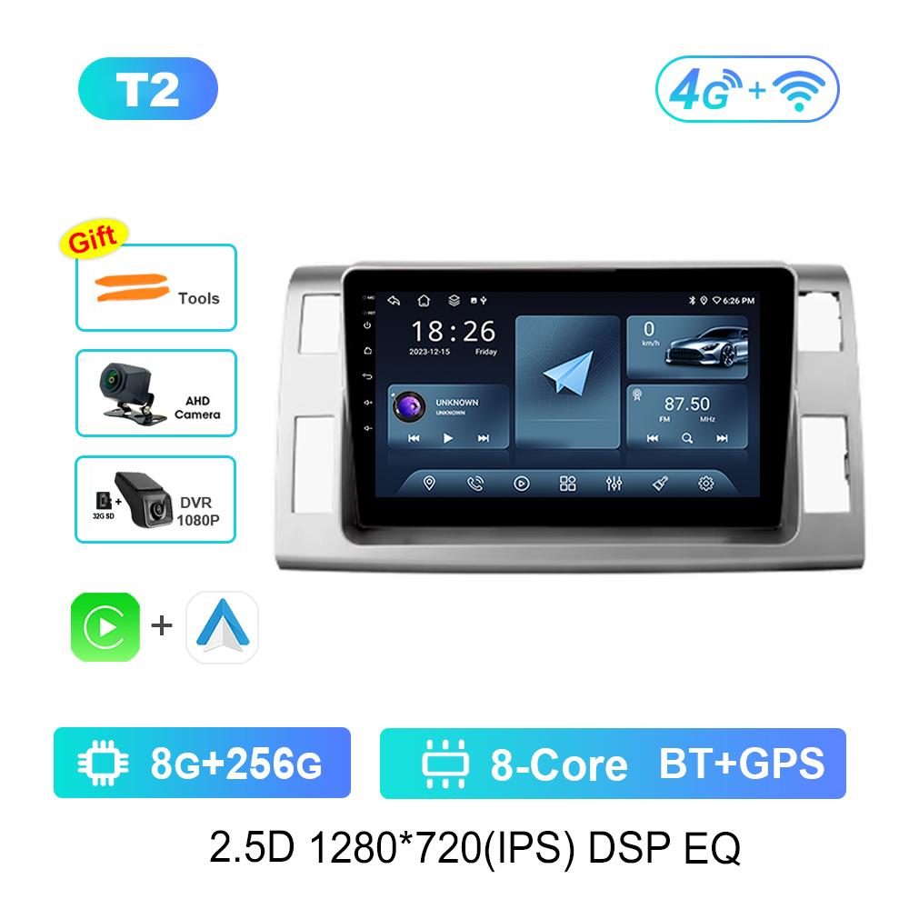 for Toyota Previa 3 2006 - 2019 for Estima 3 2006 - 2016 Radio Multimedia Player Carplay Android  GPS Navi WiF 4G Auto Tools