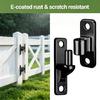 Two Piece Fence Gate Mount Set Black Hardware with Drilled Plates and Screws for Property Fence Repair, Garden Gate Use, and Yard Care