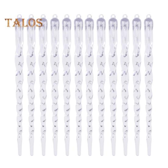 

12 шт. прозрачных хрустальных сосулек, подвеска, реалистичная сосулька, подвесное украшение, имитация спирального ледяного конуса для рождественской елки, зимняя ледяная снежная тема, страна чудес S A