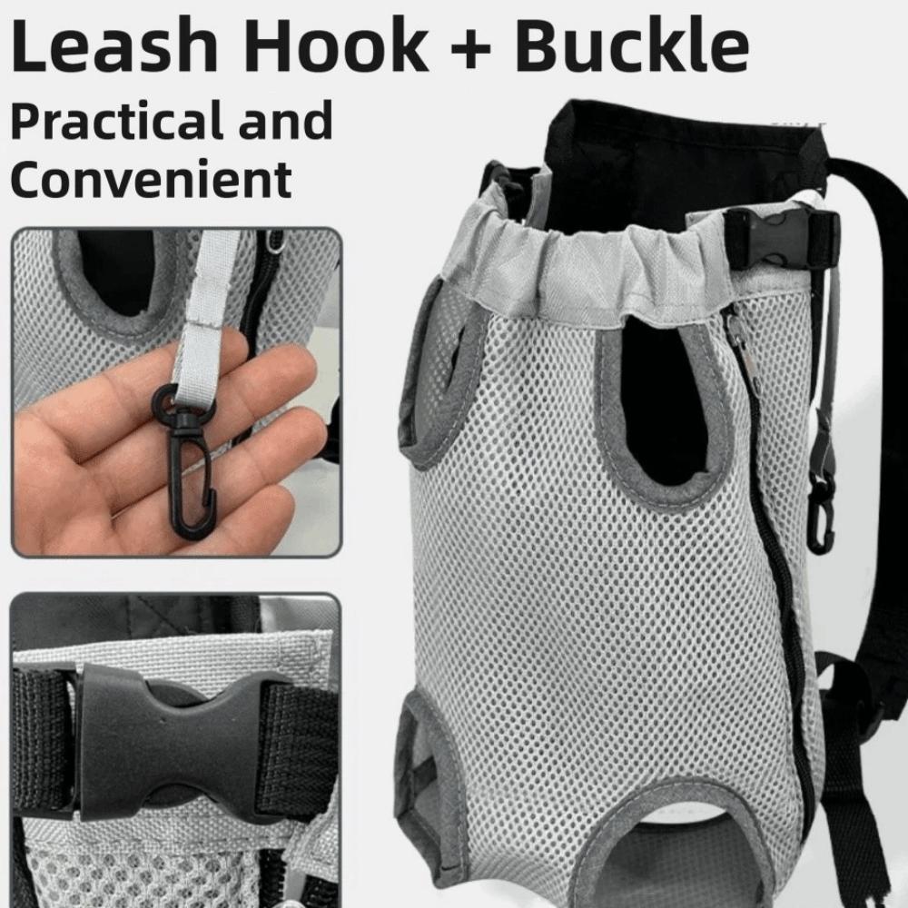 Breathable Mesh Pet Front Bag Double Shoulder Adjustable Strap Pet Carrier Backpack Portable Lightweight Dog Carrying Bag