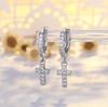 925 Sterling Silver Earrings exquisite Zircon for Women Fashion Party Jewelry Long Earrings Gifts Wedding Gift cute