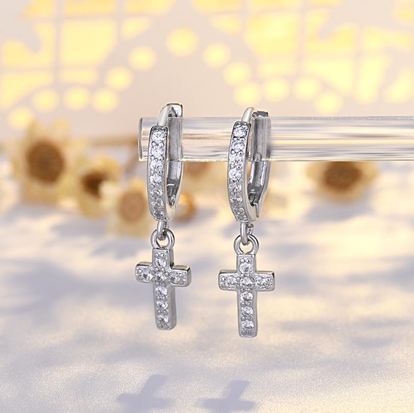 925 Sterling Silver Earrings exquisite Zircon for Women Fashion Party Jewelry Long Earrings Gifts Wedding Gift cute