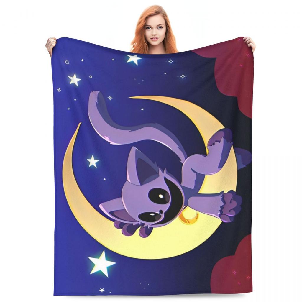 Catnap Knitted Blanket Velvet Cartoon Toy Ultra-Soft Throw Blanket for Airplane Travel Bed Rug