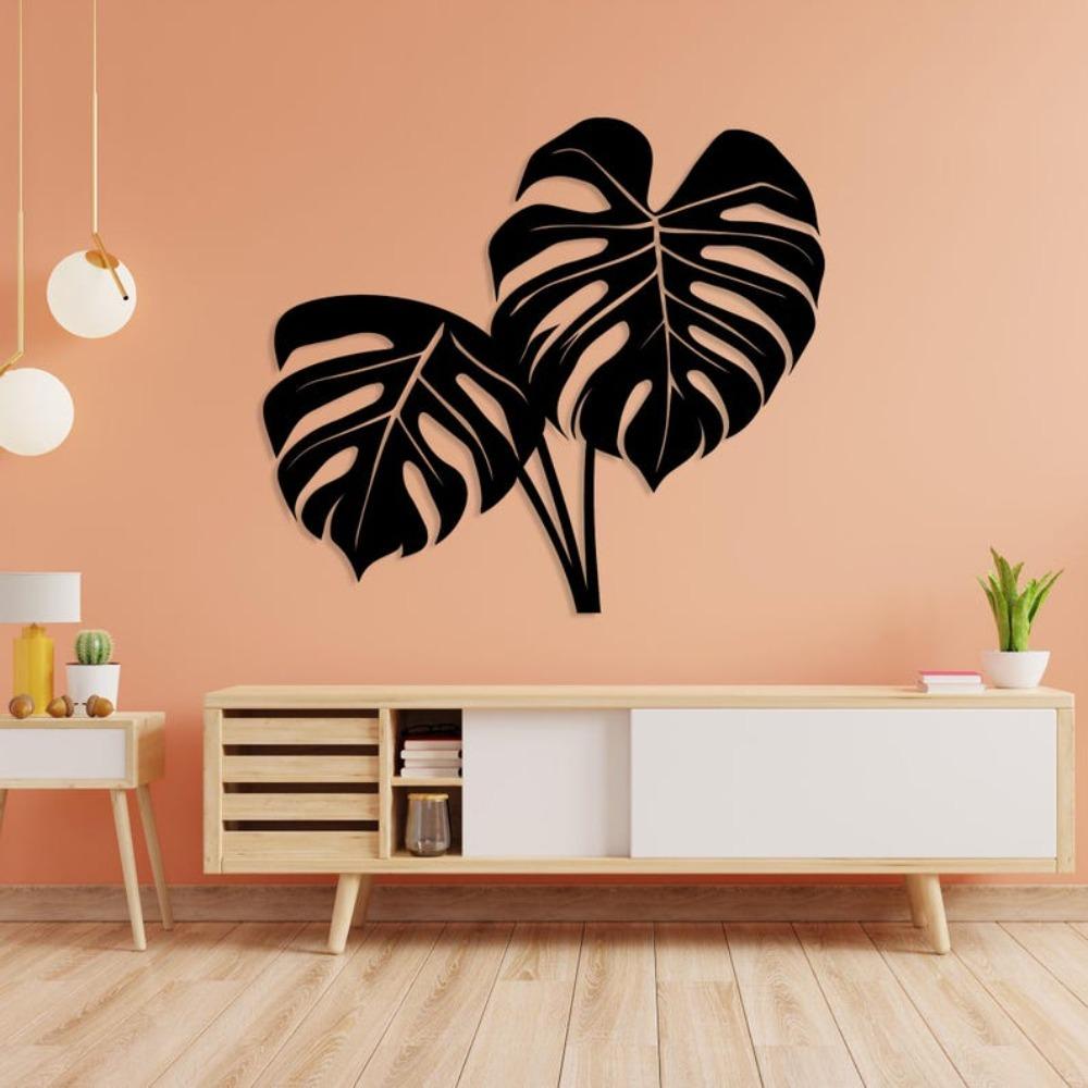 3D Metal Wall Art Monstera Leaf Tropical Home Decor Large Iron Sculpture