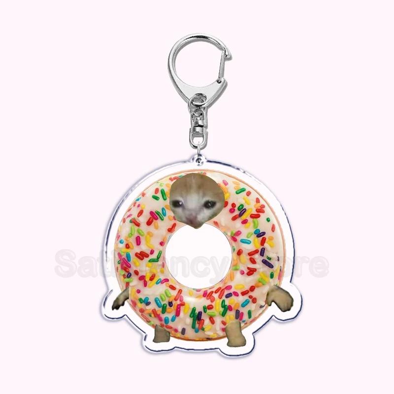 Creative Banana Cat with Heart Keychain for Accessories Bag Pendant Food Fruit Happy Cats Key Chain Ring Keychains Jewelry Gift