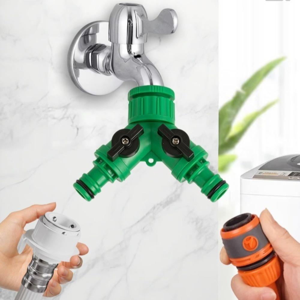 1/2" 3/4" Tap Connector Adapter Y-shaped Garden Irrigation Splitter Valve Watering Equipment
