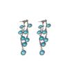 Fresh Light Blue Purple Sparkling Diamond Tassel Earrings Luxurious and Niche Delicate White Earrings Korean Style Cool Earrings