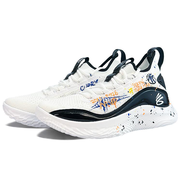 Under Armour Curry 8 Cushioning Slip Resistant Abrasion Resistant Breathable Coverage Lightweight Low top 3024785-111(Team40-S-BOX)
