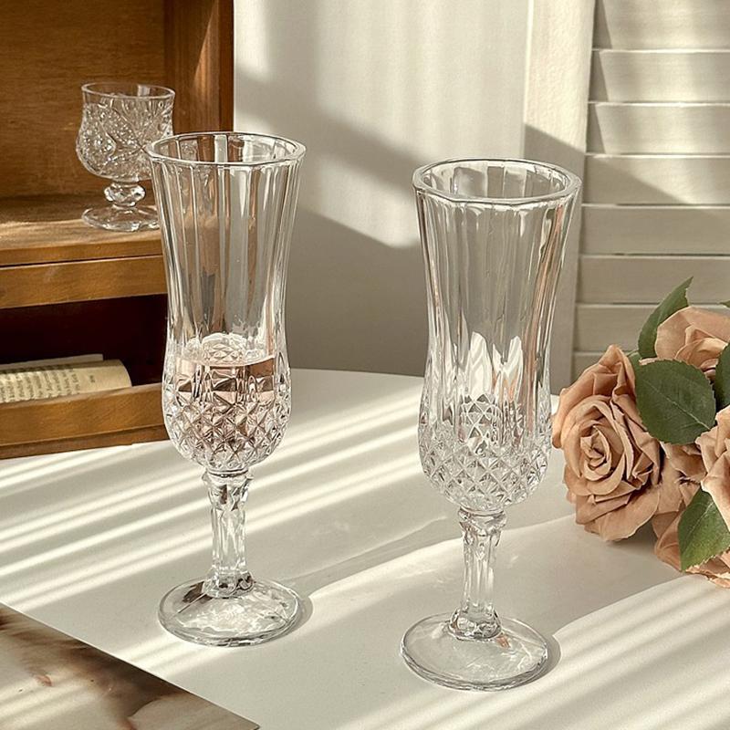 2pcs Set Creative Champagne Goblet 150ml Ocktail Cups High Legged Red Wine Glasses Fashion Whiskey Drinking Glasses Drinkware