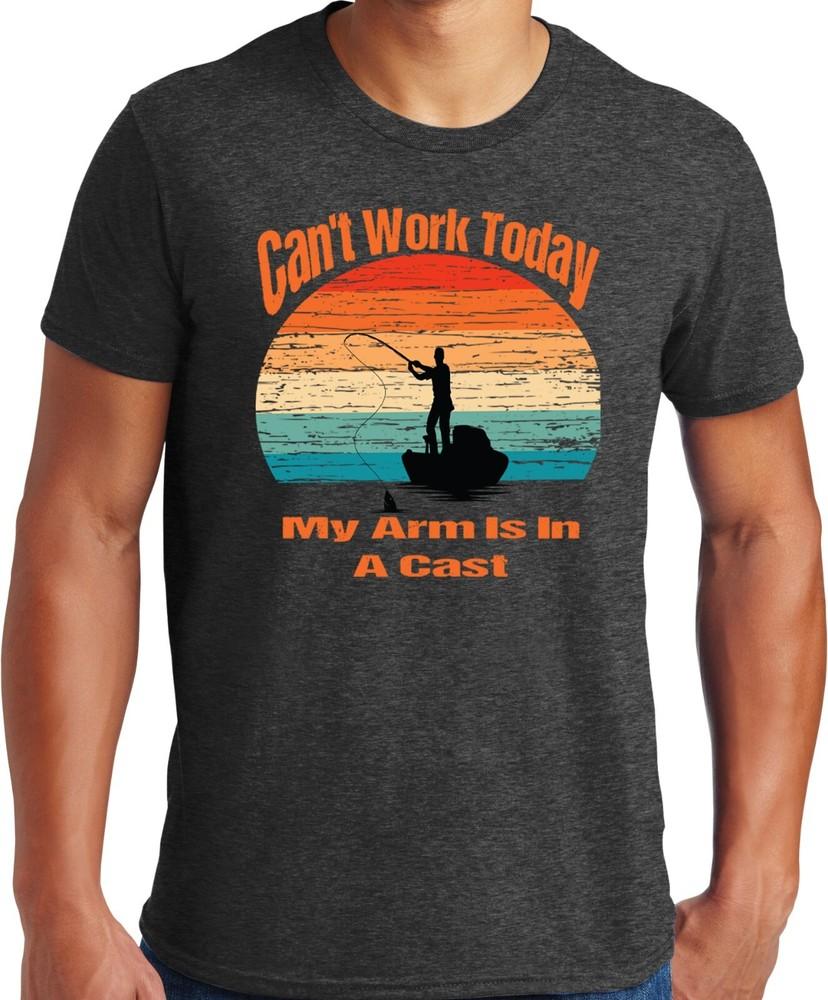 

PubliciTeeZ Big and Tall Can t Work Funny Fishing T-Shirt 2XL