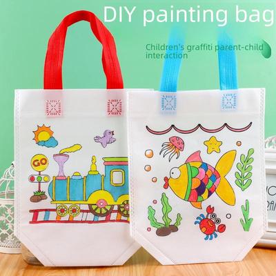 Detská DIY Graffiti Netkaná Kabelka na Triedenie Odpadu a Vyfarbovanie