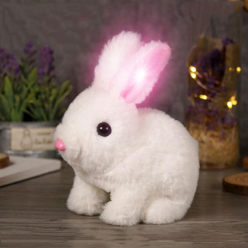 Realistic Bunny Toy Electronic Toy Bunny Simulated Rabbit Doll Jumping Twitching And Shaking Ears Toys Easter Children'S Gifts