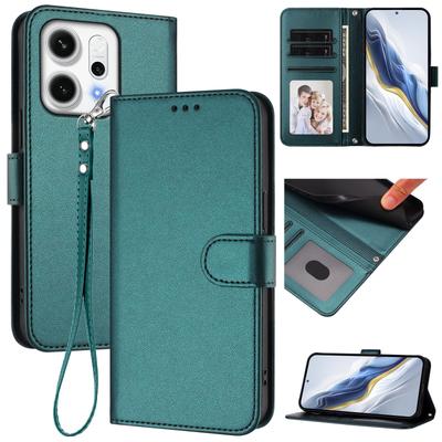 For Oppo Reno14 Pro 5G (Global) Leather Case Wallet Stand Phone Cover with Wrist Strap