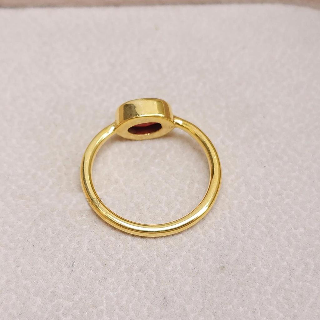 Natural Garnet Minimalist 925 Sterling Silver Ring Jewelry, Handmade Gift Ring Jewelry