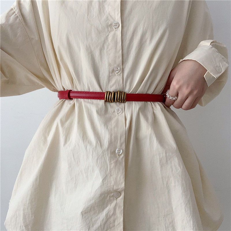 Stylish And Elegant Womens Belt Perfect For Dresses And Coats With Distinctive Vintage Metal Buckle