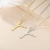 Minimalist Titanium Steel Cut Inline Skating Action Pendant Necklace