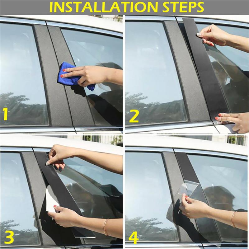 Convient pour Kia K5 2011-2015 Noir Brillant Montant de Pilier B C Couverture de Fenêtre Garniture Autocollant Bande Colonne Centrale Rétroviseur de Voiture