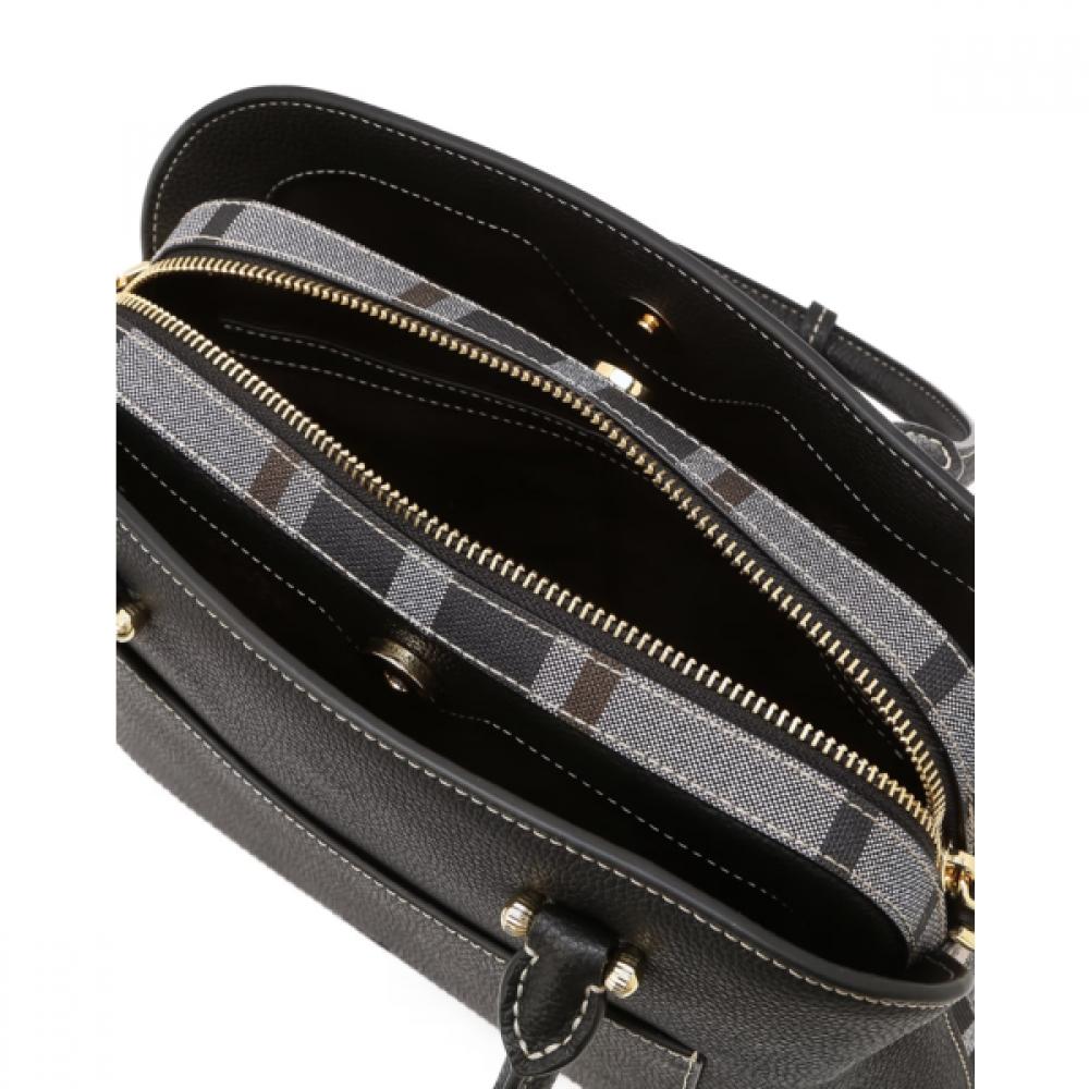 Daks Black Leather Tote Bag Dd Logo Dcba6e750bk